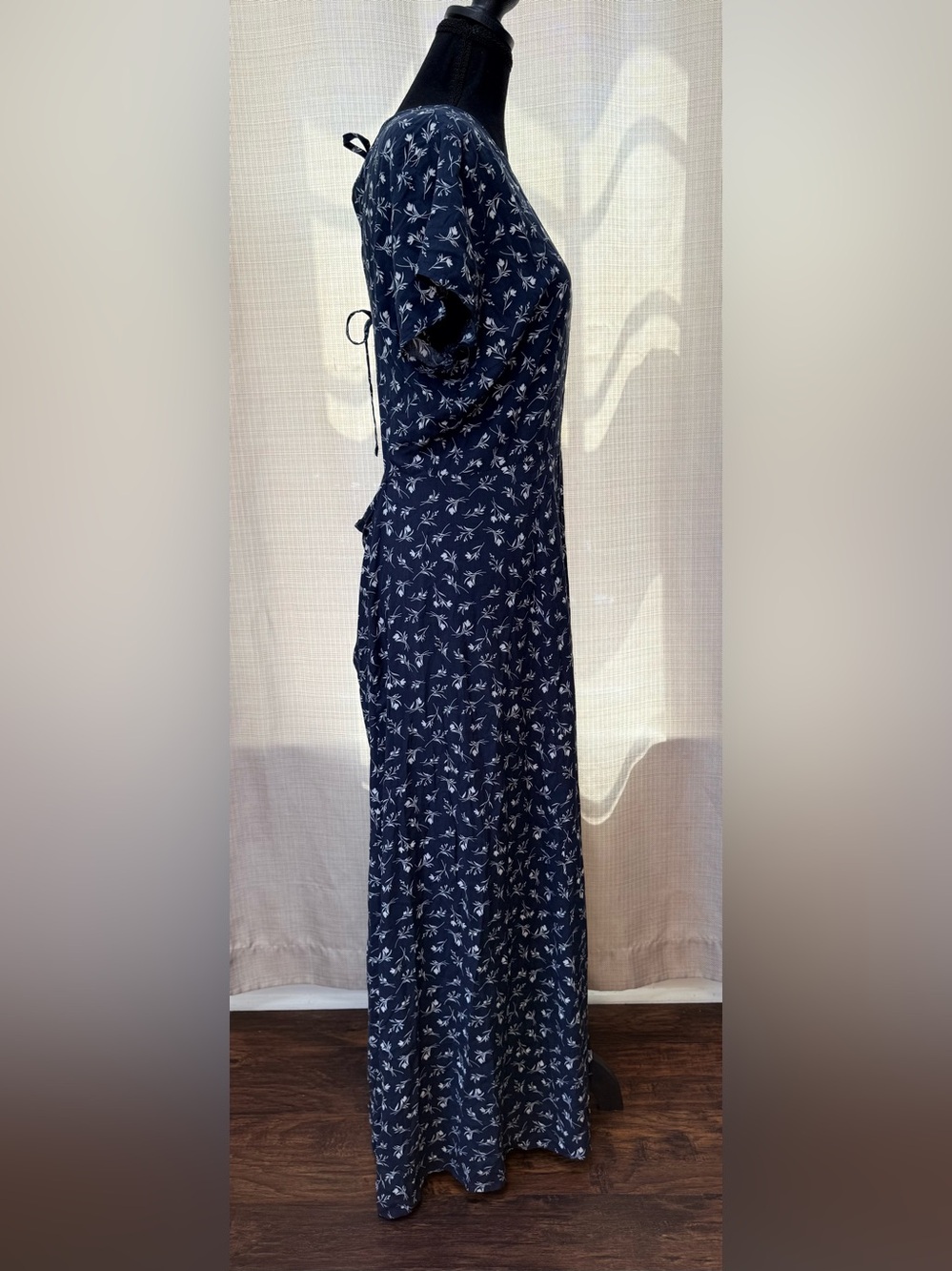 Lulus New Desires Navy Blue Floral Print Backless Maxi Dress Sz XL NWT Flirty - Picture 5 of 16